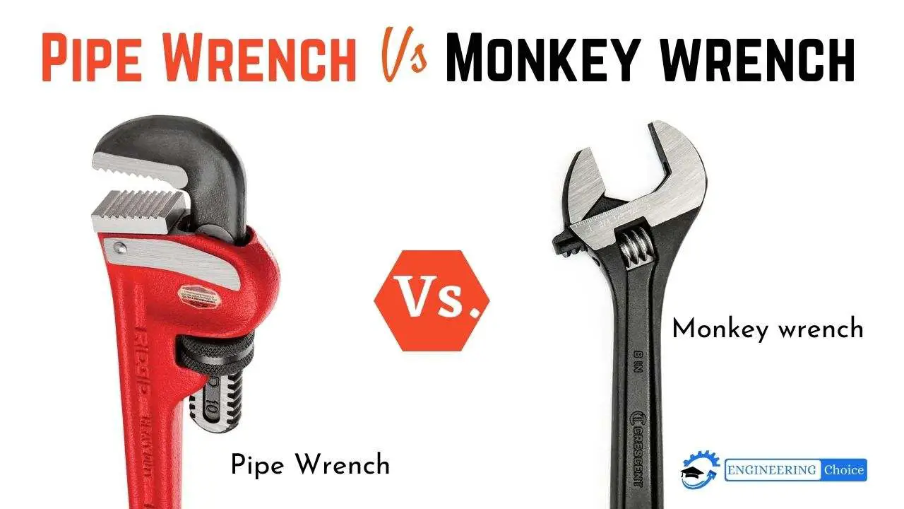 Monkey wrenches and pipe wrenches are very similar, but they have different jaw designs.