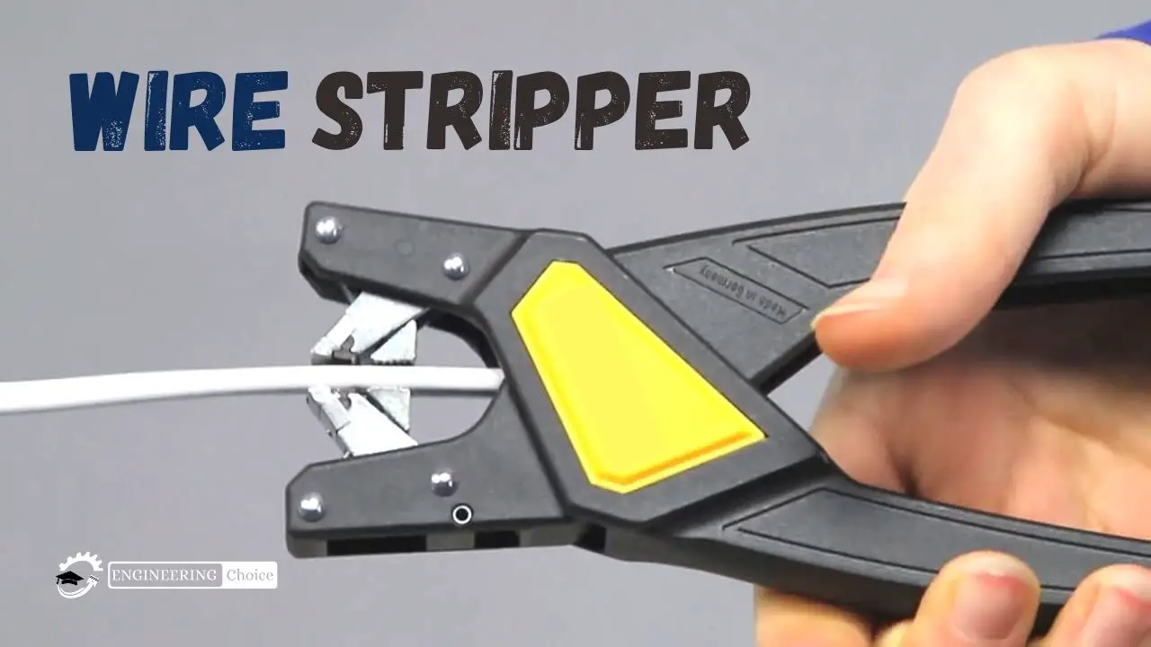 A wire stripper is a small, hand-held device used to strip the electrical insulation from electric wires.