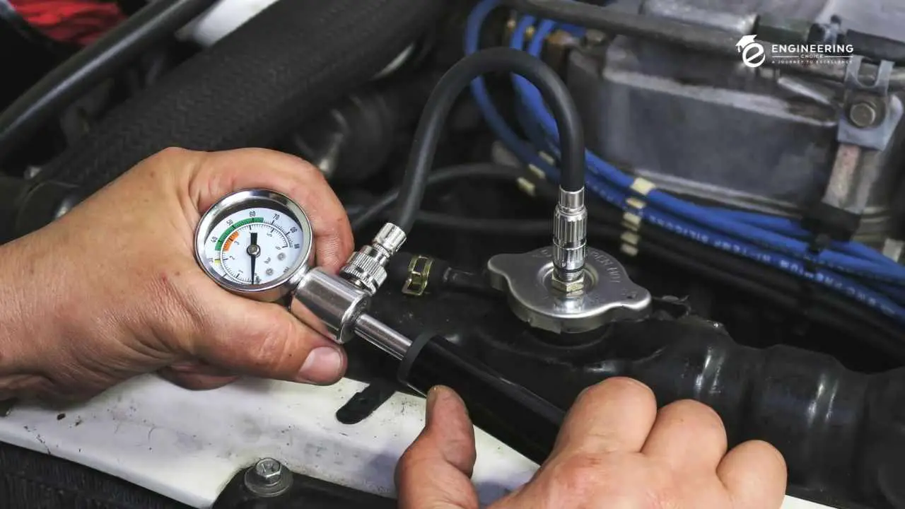 Pressure testing is used to check the cooling system for leaks and to test the radiator cap. The most common pressure tester is the hand pump with adapters to fit different size caps and the radiator filler neck.